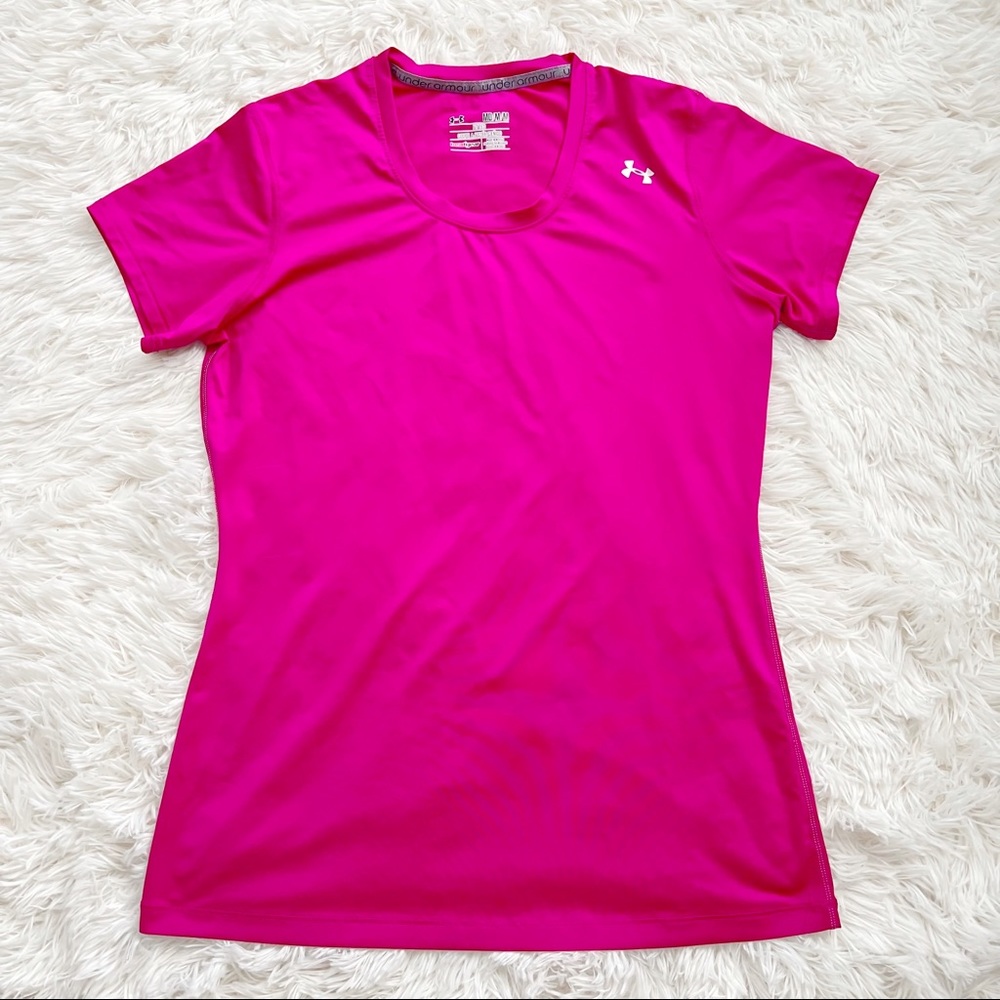 Under Armour Heat Gear Pink Athletic Lightweight Shirt Size Medium